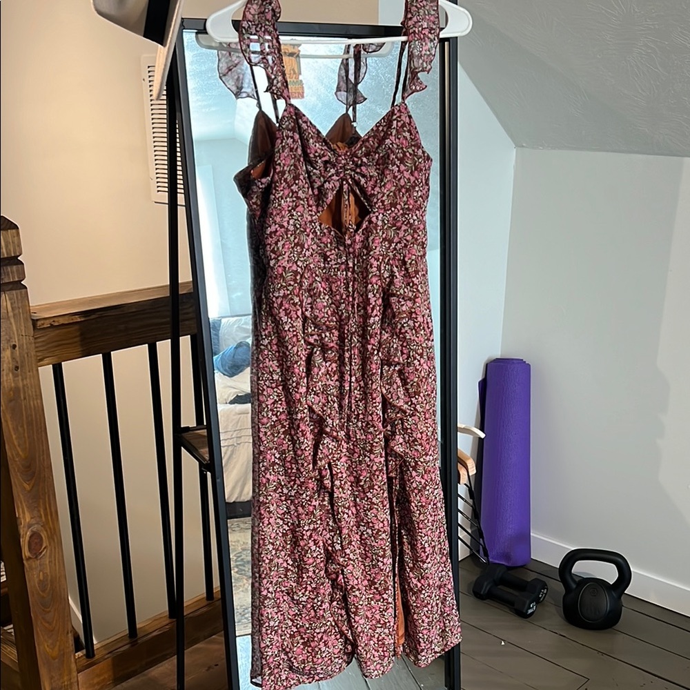 Floral Pink Sleeveless Dress